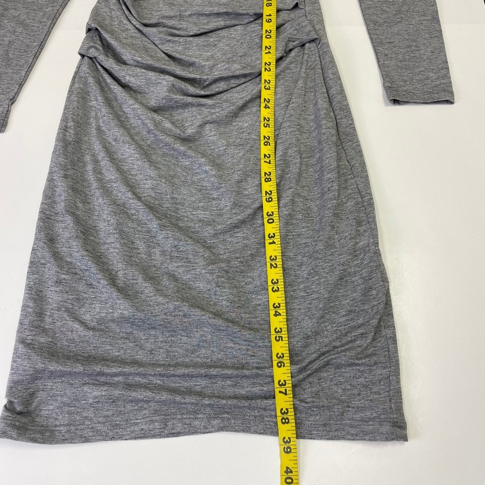 NEW Reiss Sara Ruched Bodycon Dress XS Grey Cowl Neck Wool Blend BusinessCasual - Picture 13 of 16